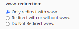 Configure www Redirect