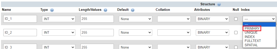 selecting Primary