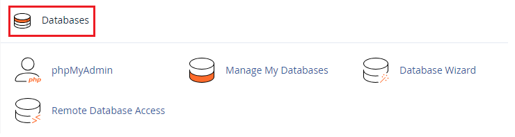 navigate to the Databases section