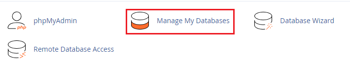 Click on the Manage My Databases option