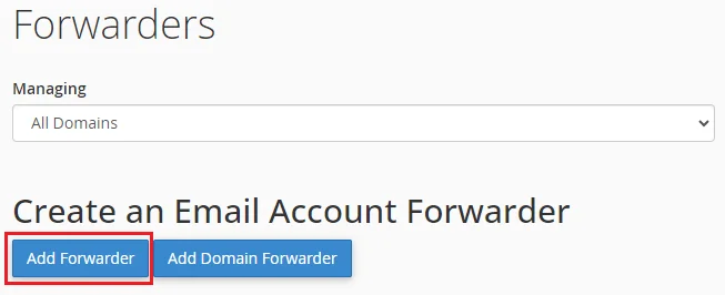 click on the ‘Add Forwarder’ button