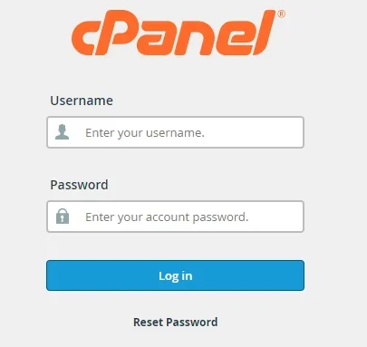 login into cPanel